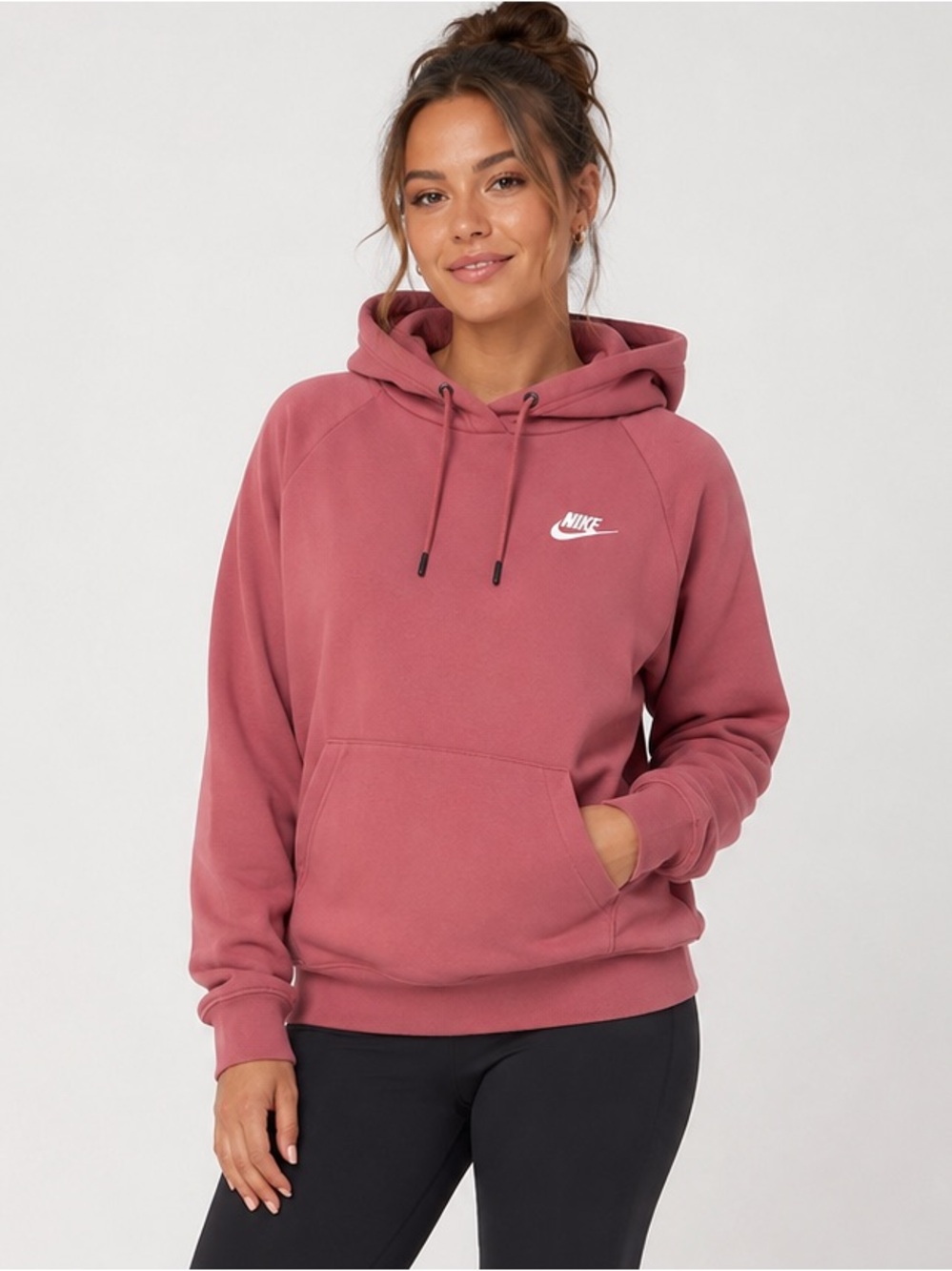 Nike Sportswear Club Fleece Pullover Hoodie Dusty Rose Burgundy Women’s Medium